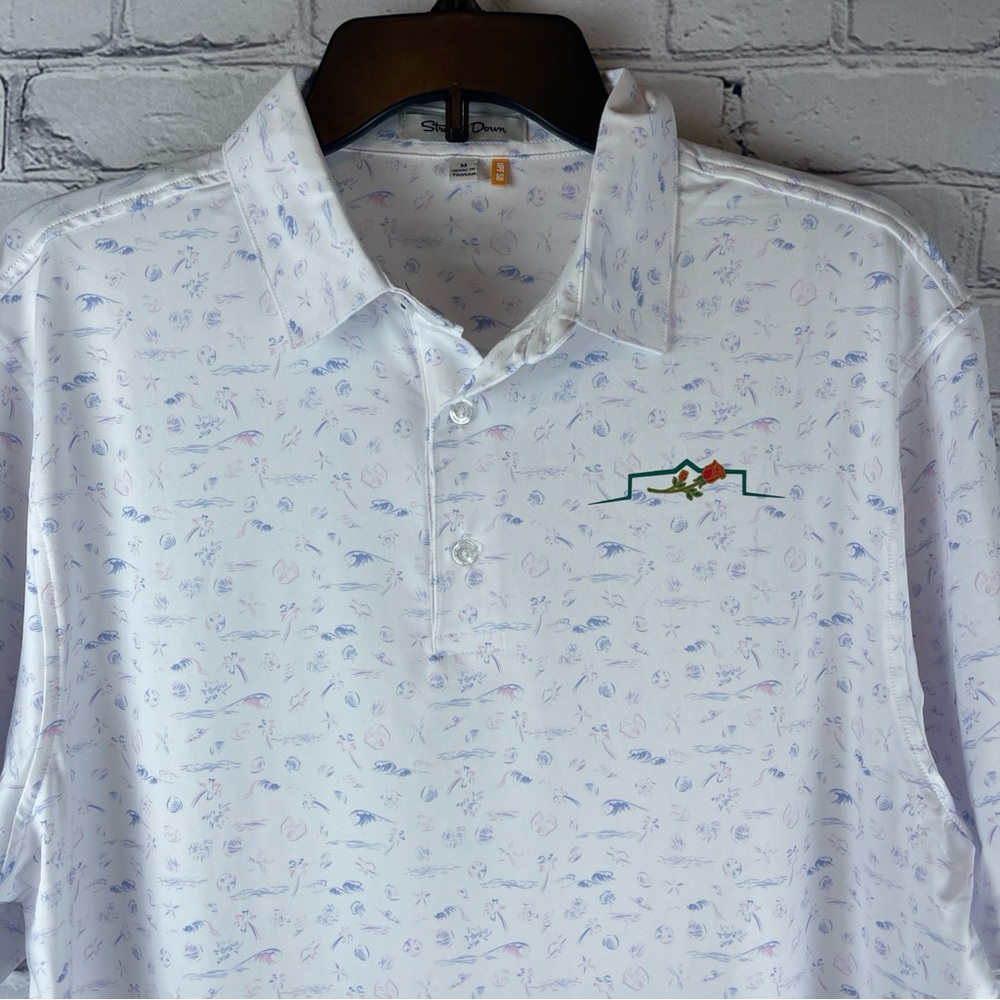 Straight Down Shirt Men’s Medium Short Sleeve Golf Polo Floral AOP Hawaiian - Picture 3 of 10